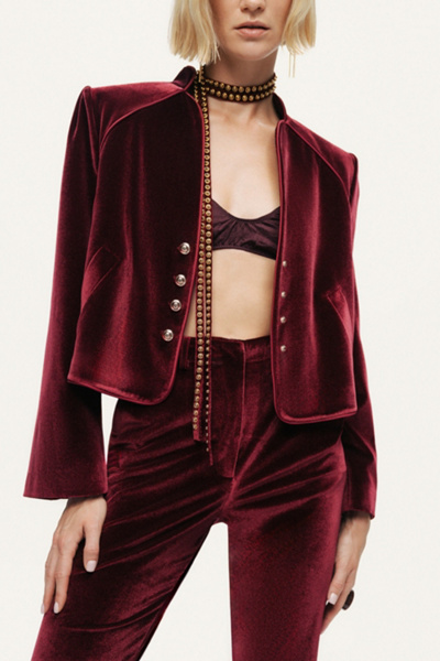 Nocturne Velvet Cropped Jacket