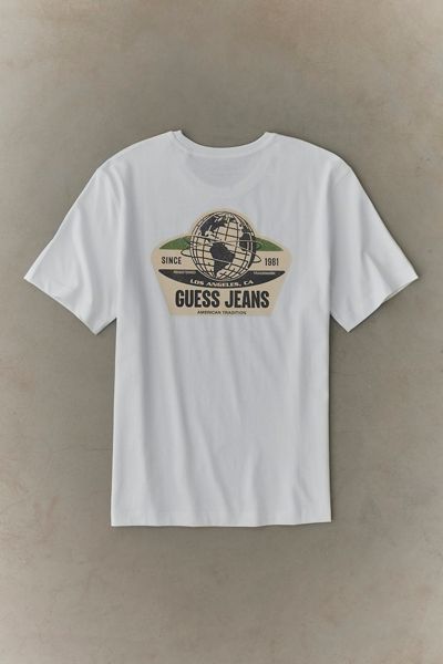 GUESS JEANS Globe Logo Graphic Tee