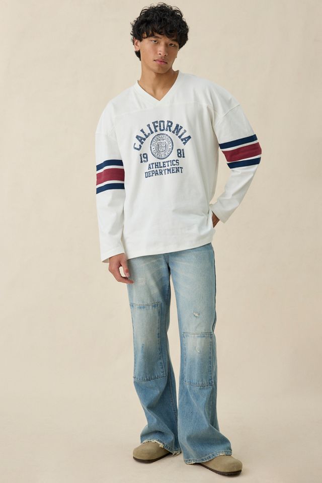 GUESS JEANS Long Sleeve Hockey Jersey Tee #3