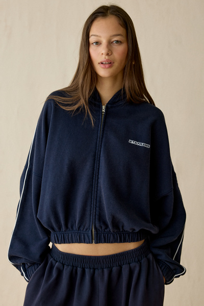 iets frans&hellip; Harri Piped Bubble Hem Zip-Up Hoodie Sweatshirt