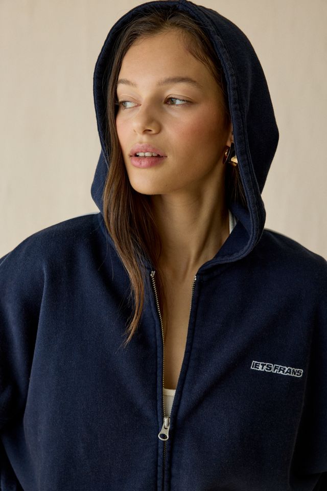 iets frans… Harri Piped Bubble Hem Zip-Up Hoodie Sweatshirt
