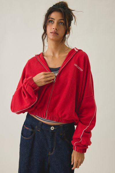 iets frans… Harri Piped Bubble Hem Zip-Up Hoodie Sweatshirt