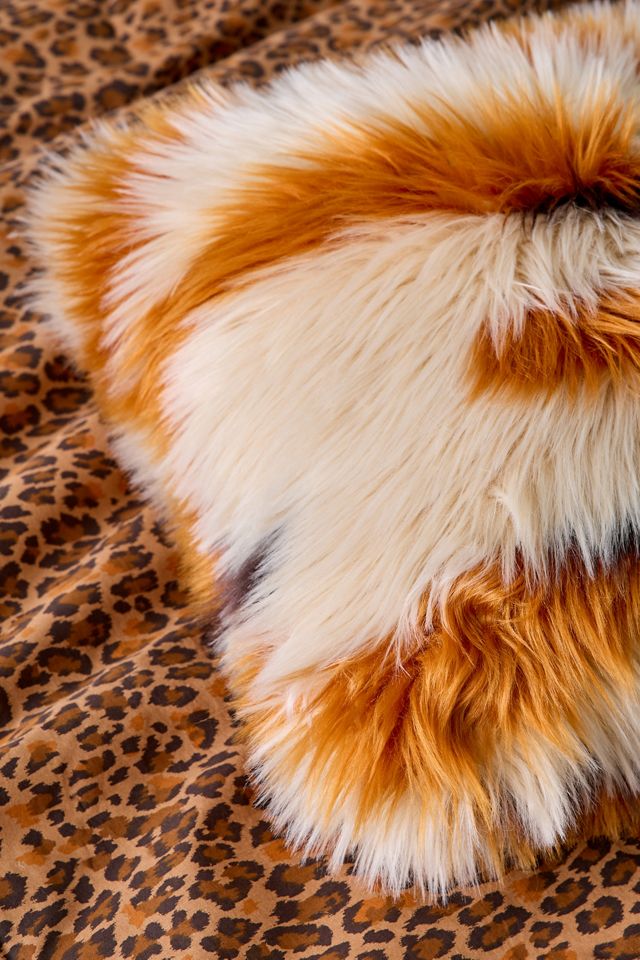 Sita Shaggy Faux Fur Jacquard Throw Pillow #1