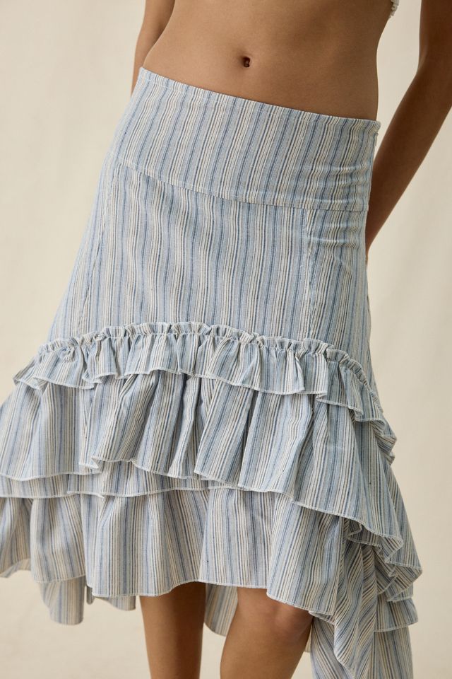 Jupe midi asymétrique à volants étagés haut-bas Seren de Daisy Street #2