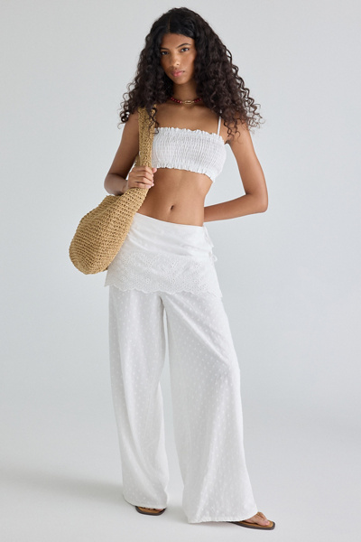 Daisy Street Cloud Eyelet Lace Wrap Skirt Pants