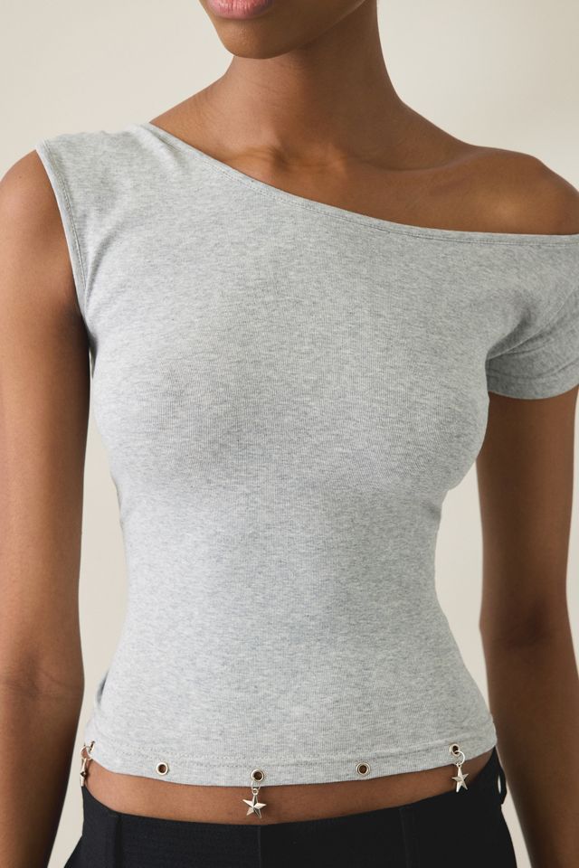 Daisy Street Mabel Charmed Grommet Detail Off-The-Shoulder Top #1