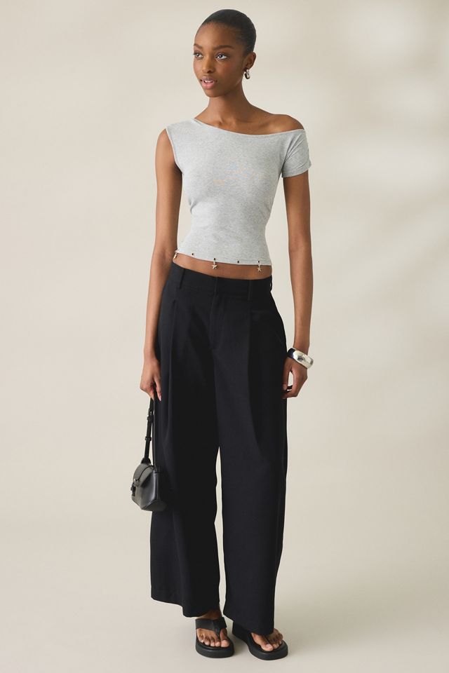 Daisy Street Mabel Charmed Grommet Detail Off-The-Shoulder Top #3