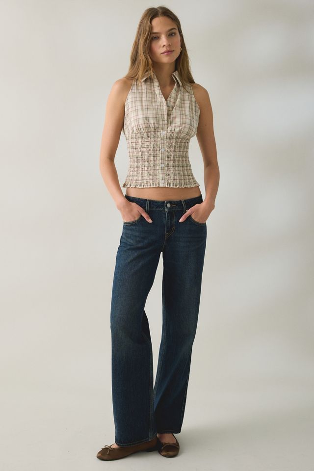 Daisy Street Bibi Smocked Sleeveless Button-Down Top #2