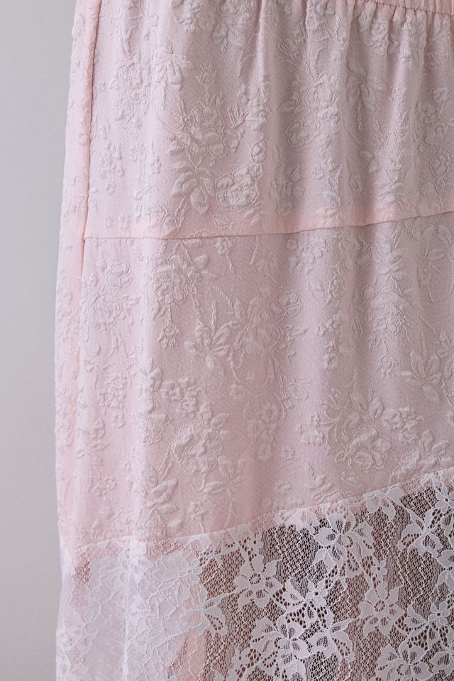 Daisy Street Solene Asymmetric Spliced Lace Maxi Skirt #3