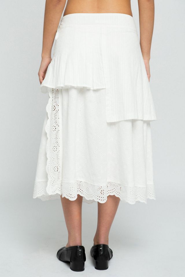 Daisy Street Echo Asymmetric Lace Midi Skirt #1