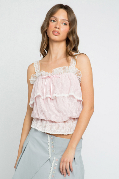 Daisy Street Petunia Ruffle Lace Trim Cami