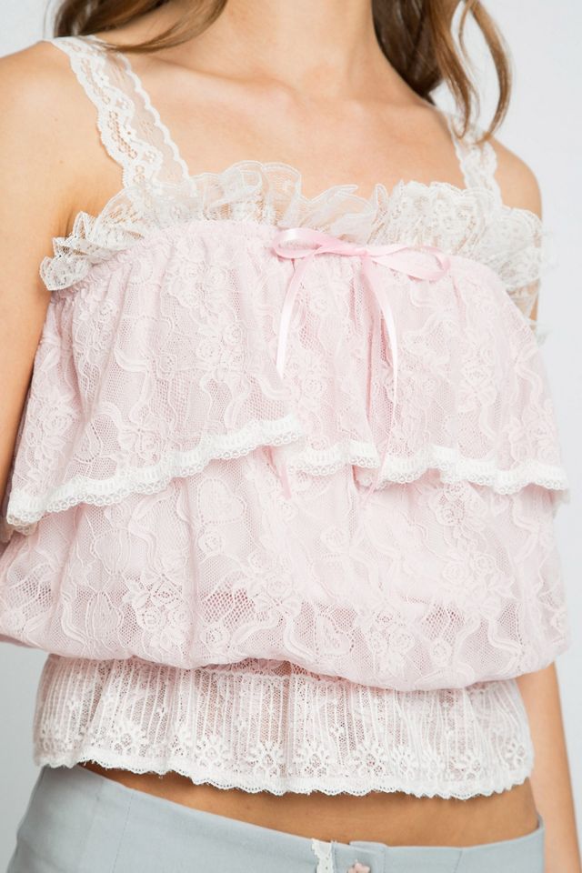 Daisy Street Petunia Ruffle Lace Trim Cami #2