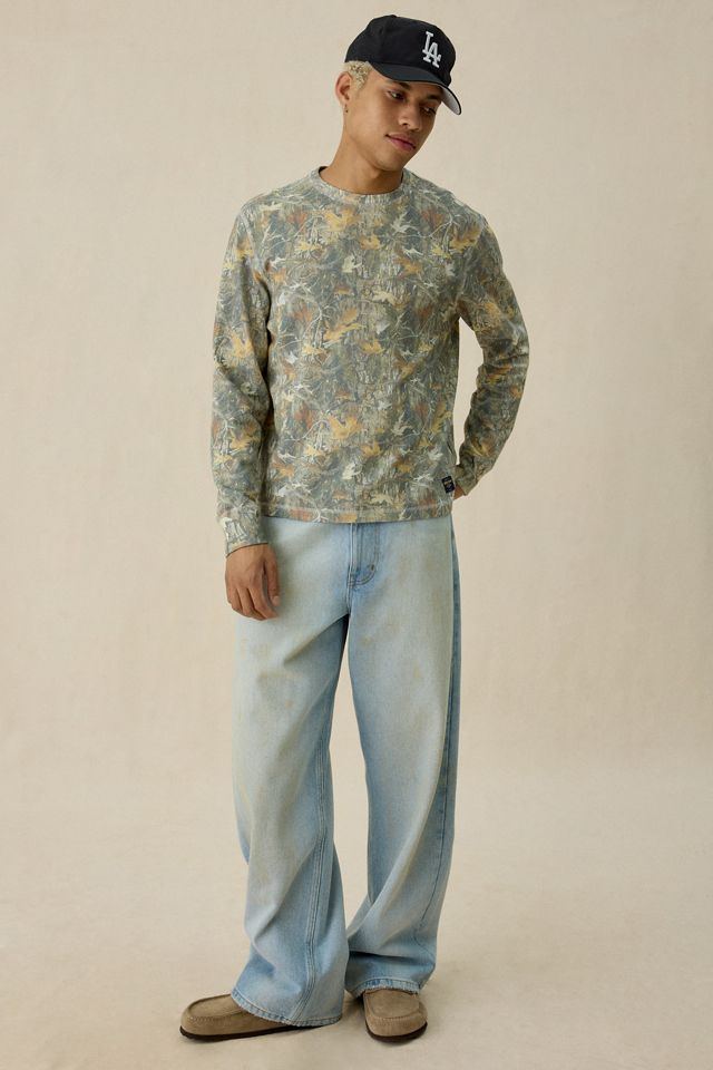 GUESS JEANS Waffle Camo Long Sleeve Tee #1