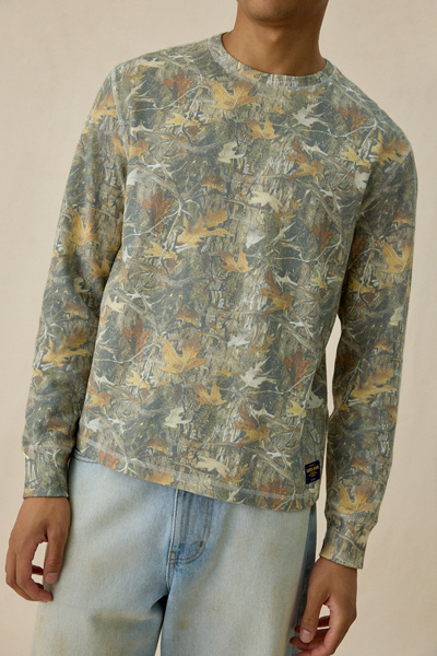 GUESS JEANS Waffle Camo Long Sleeve Tee