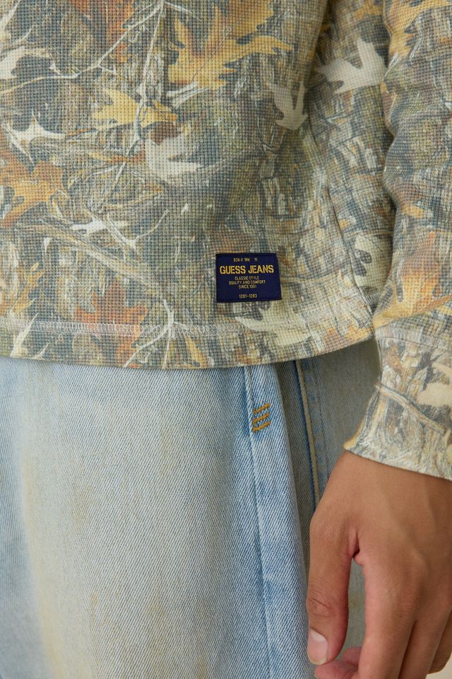 GUESS JEANS Waffle Camo Long Sleeve Tee #3