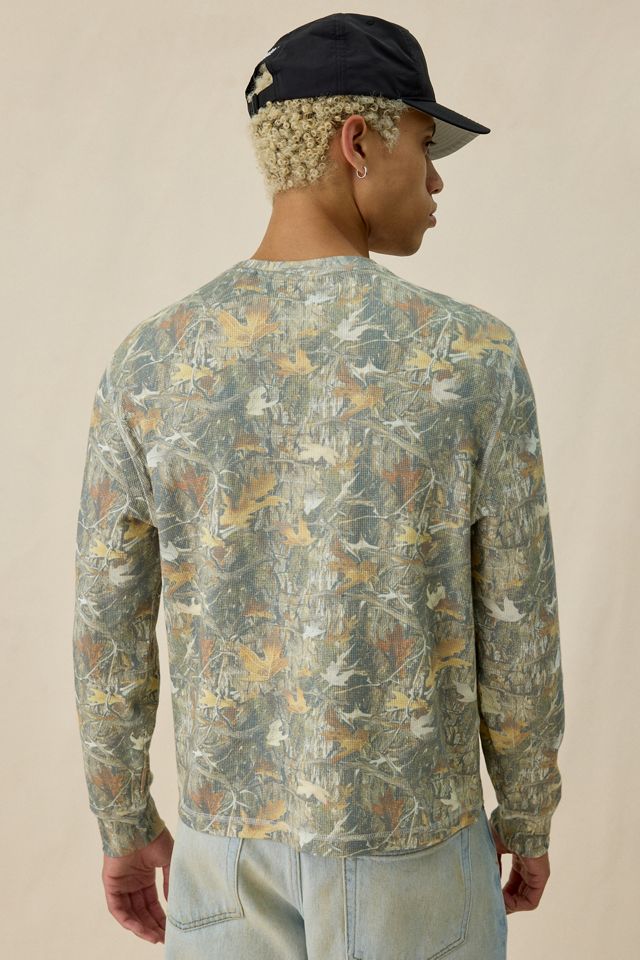 GUESS JEANS Waffle Camo Long Sleeve Tee #4