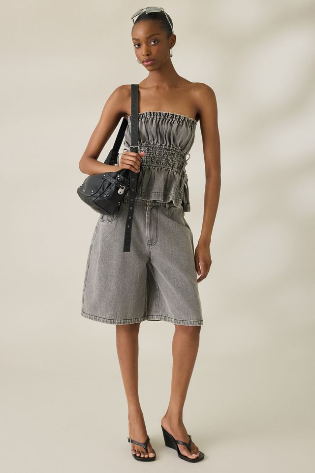 Haut bustier en denim à attache latérale Jane Muse Assembly #1