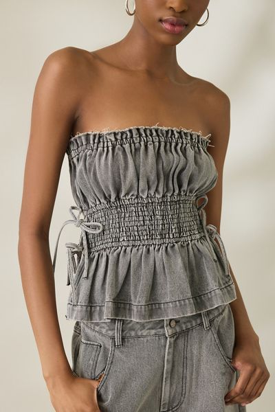 Muse Assembly Jane Side-Tie Denim Tube Top