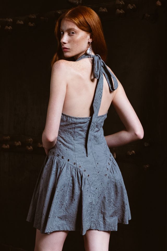 Muse Assembly Jules Grommet Lace Halter Mini Dress #1