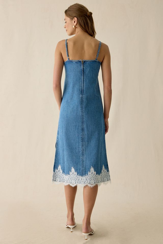 Levi’s® '90s Denim Lace Trim Slip Midi Dress #1