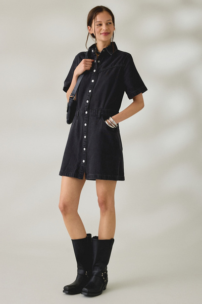 black denim western dress Maxi Dress