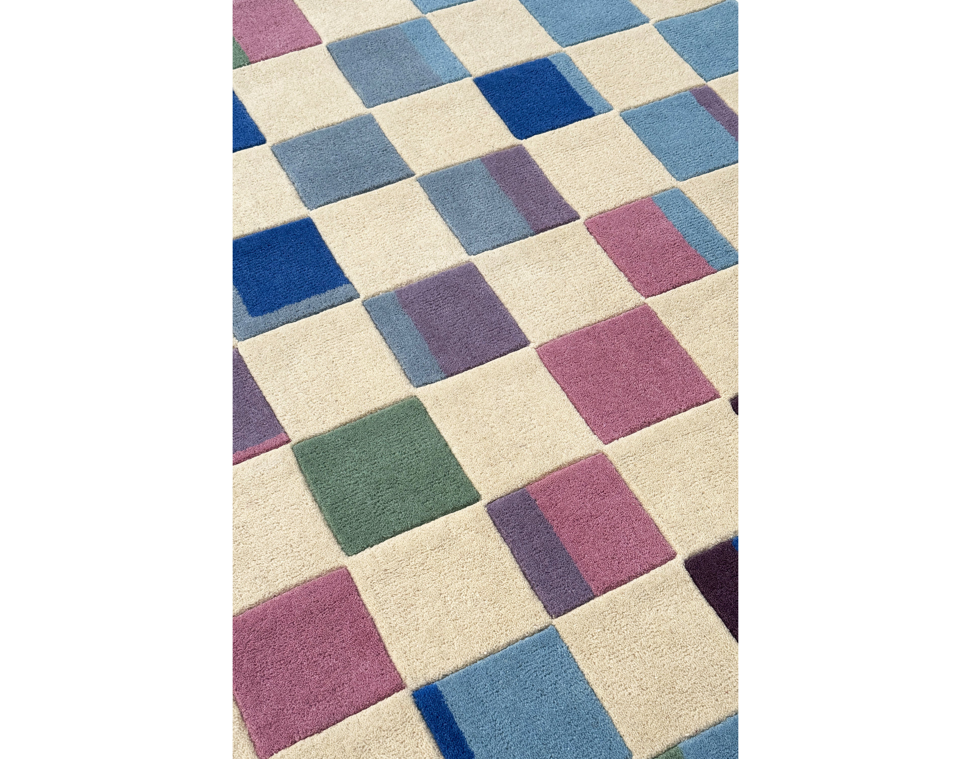 Jubi Watercolor Checkered Hand Tufted Wool Rug