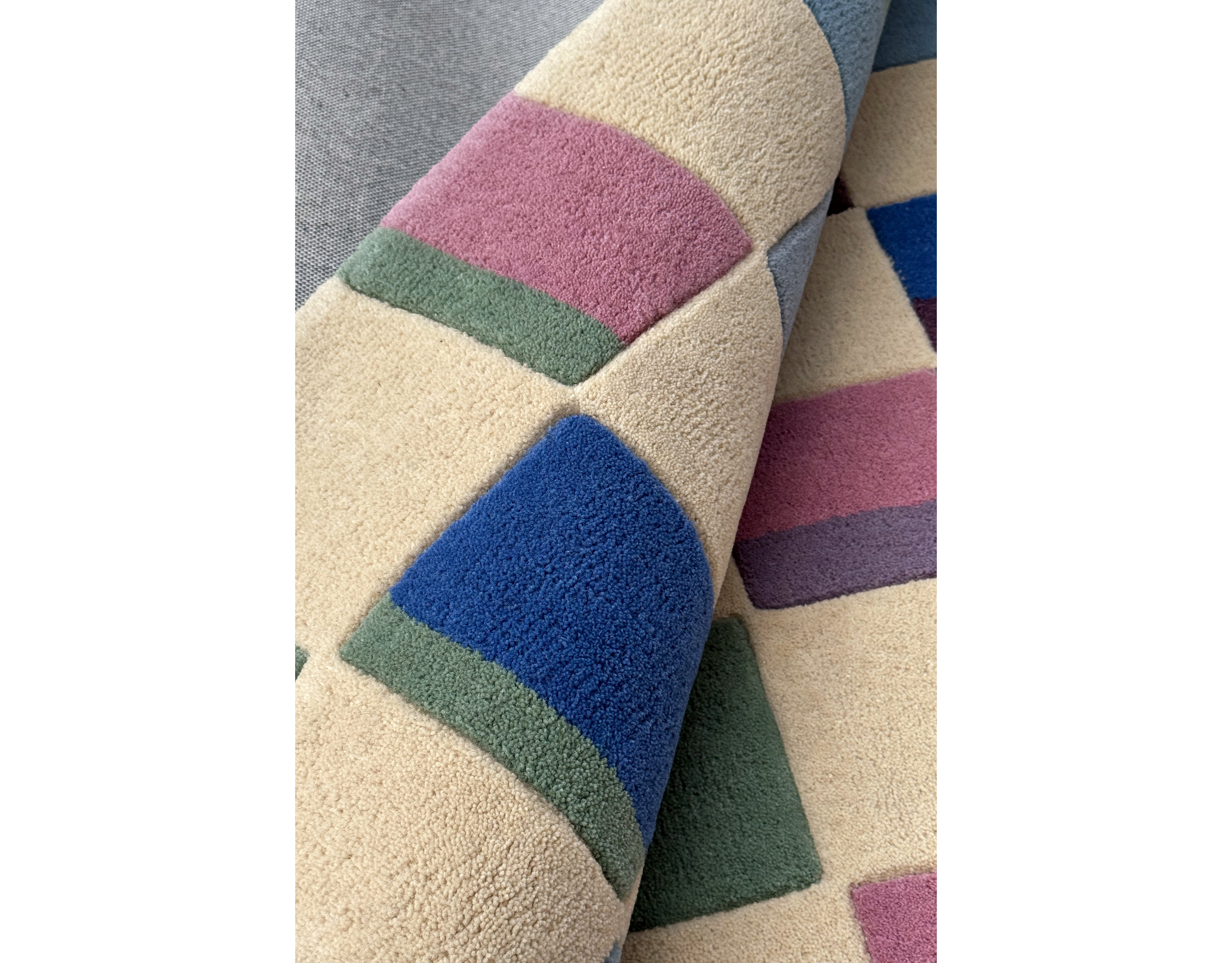 Jubi Watercolor Checkered Hand Tufted Wool Rug