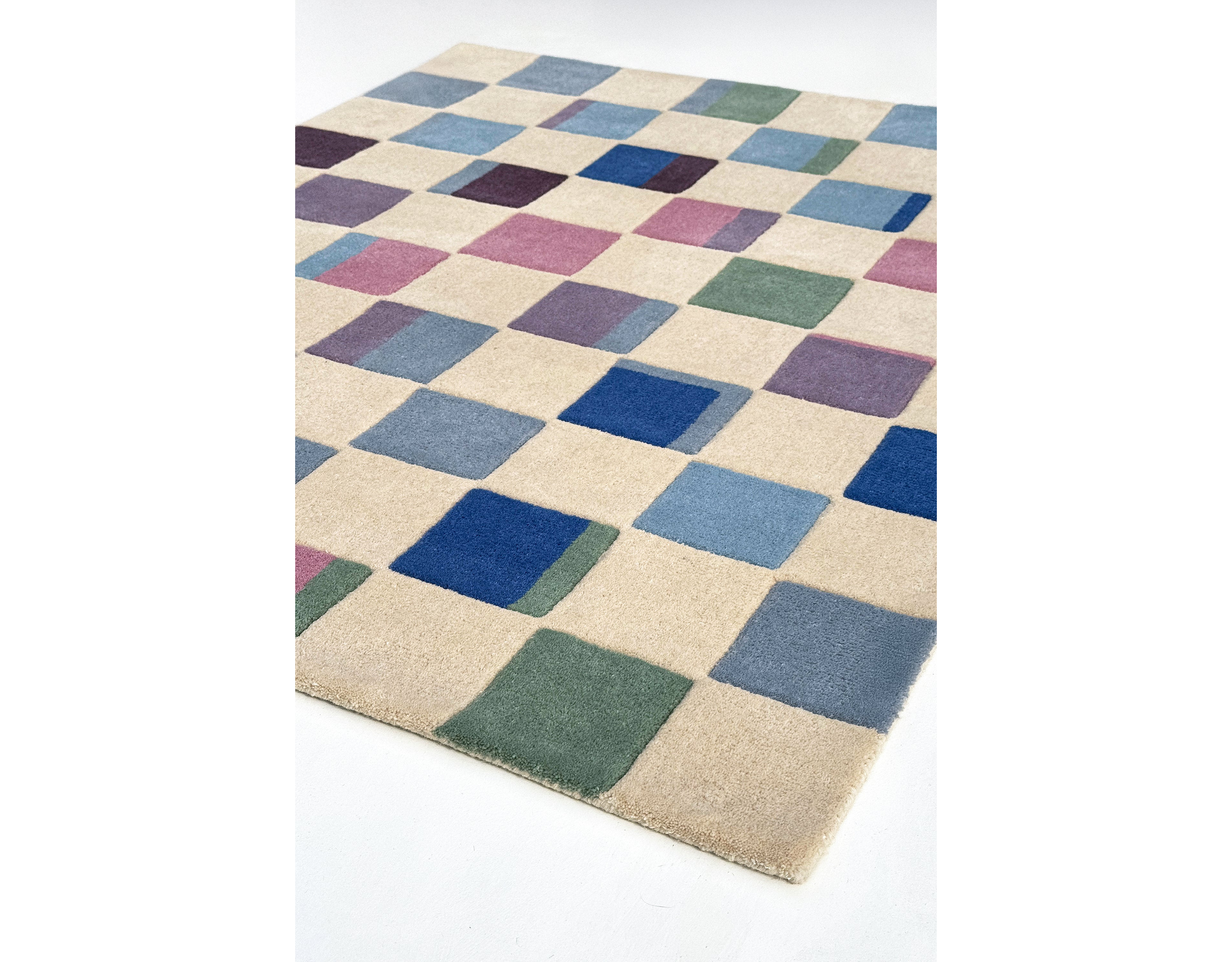 Jubi Watercolor Checkered Hand Tufted Wool Rug