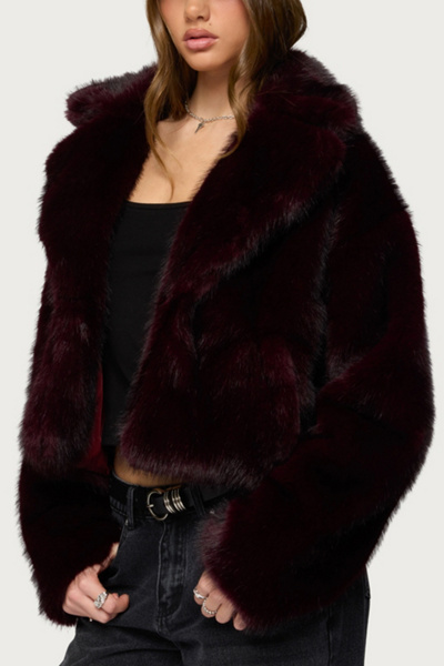 Edikted Kamilah Oversized Faux Fur Coat