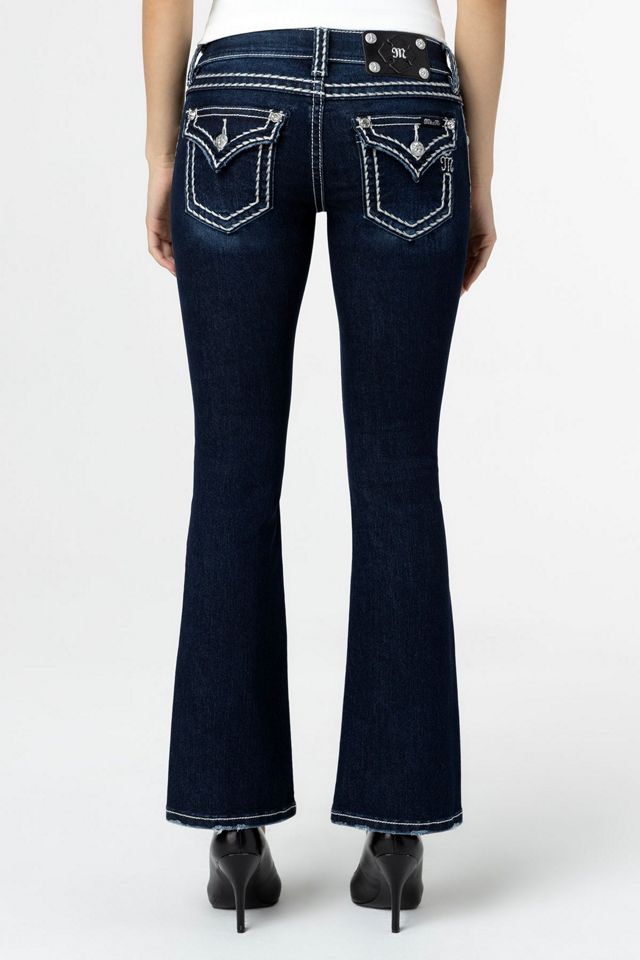 Miss Me Loose Saddle Stitch Border Bootcut Jean #1