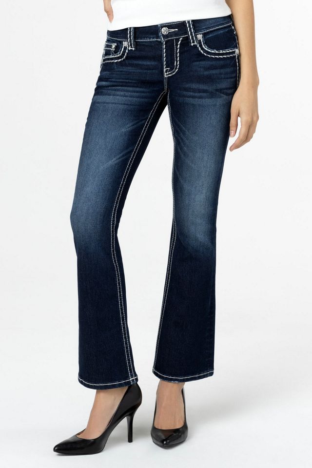 Miss Me Loose Saddle Stitch Border Bootcut Jean #2