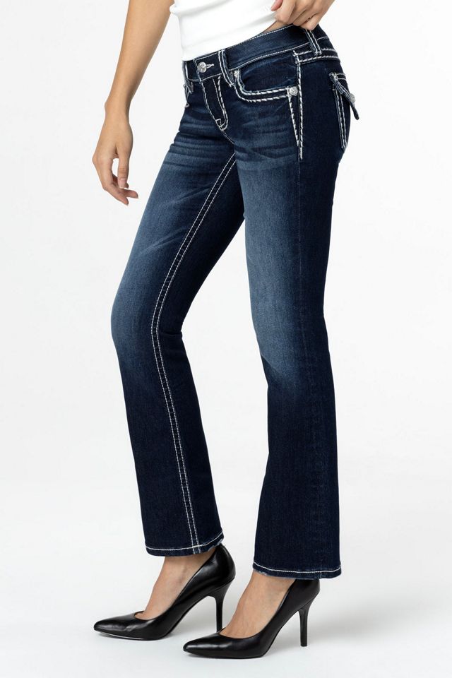 Miss Me Loose Saddle Stitch Border Bootcut Jean #3