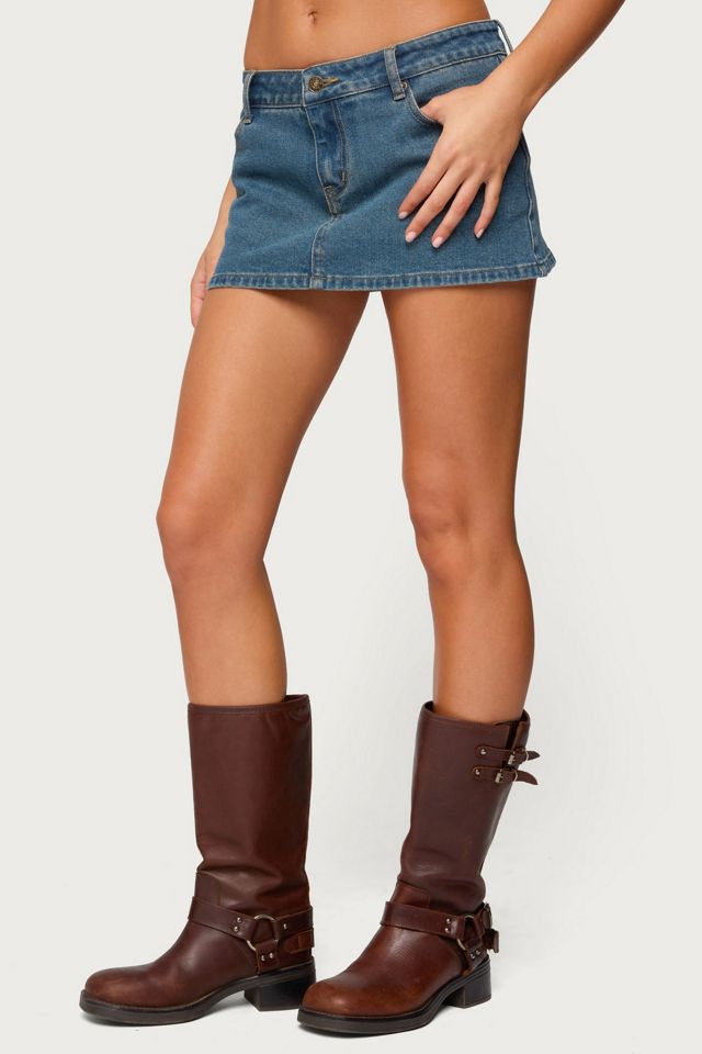 Edikted Josiee Stretchy Denim Mini Skort #2