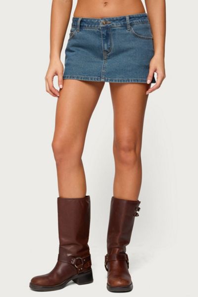 Edikted Josiee Stretchy Denim Mini Skort