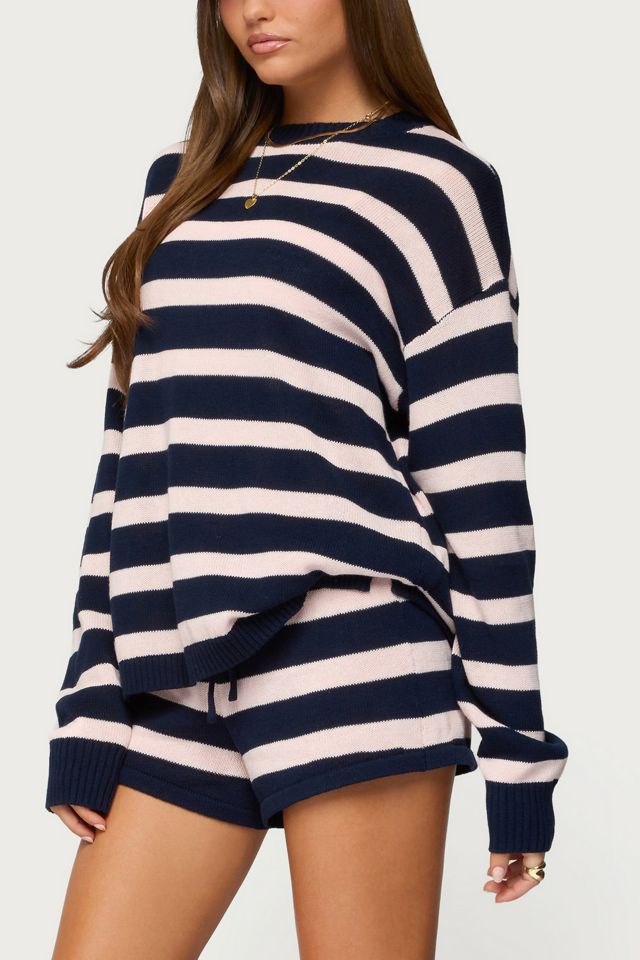 Edikted Amaris Striped Knit Shorts #1