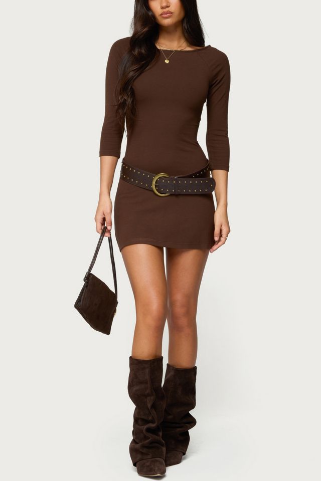 chinese dress ladies Edikted Womens Moss Faux Leather Mini Dress
