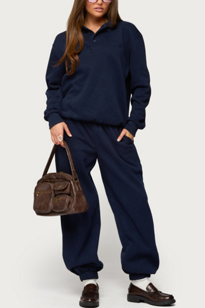 Edikted Jayce Oversized Polo Sweatshirt