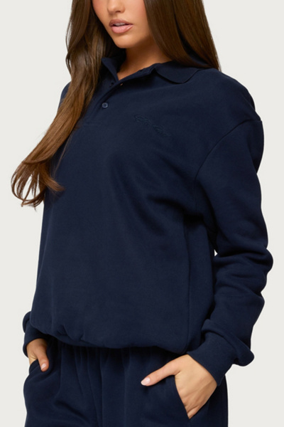 Edikted Jayce Oversized Polo Sweatshirt