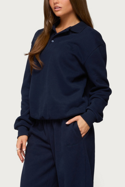 Edikted Jayce Oversized Polo Sweatshirt
