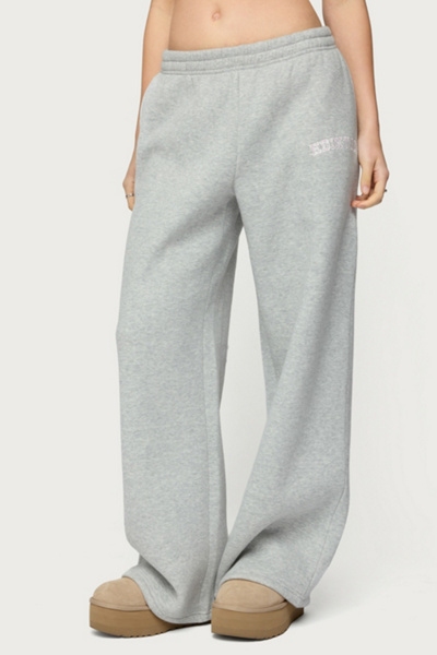 Edikted Edikted Lover Wide Leg Sweatpants in Gray/Melange, Women's at Urban Outfitters