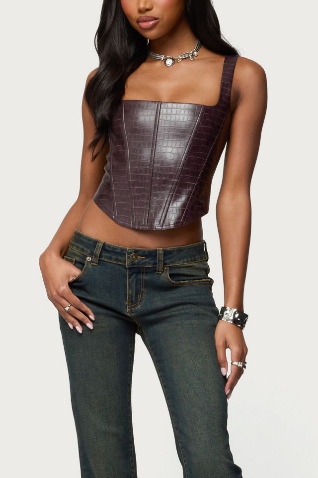 Edikted Shana Faux Croc Corset #3