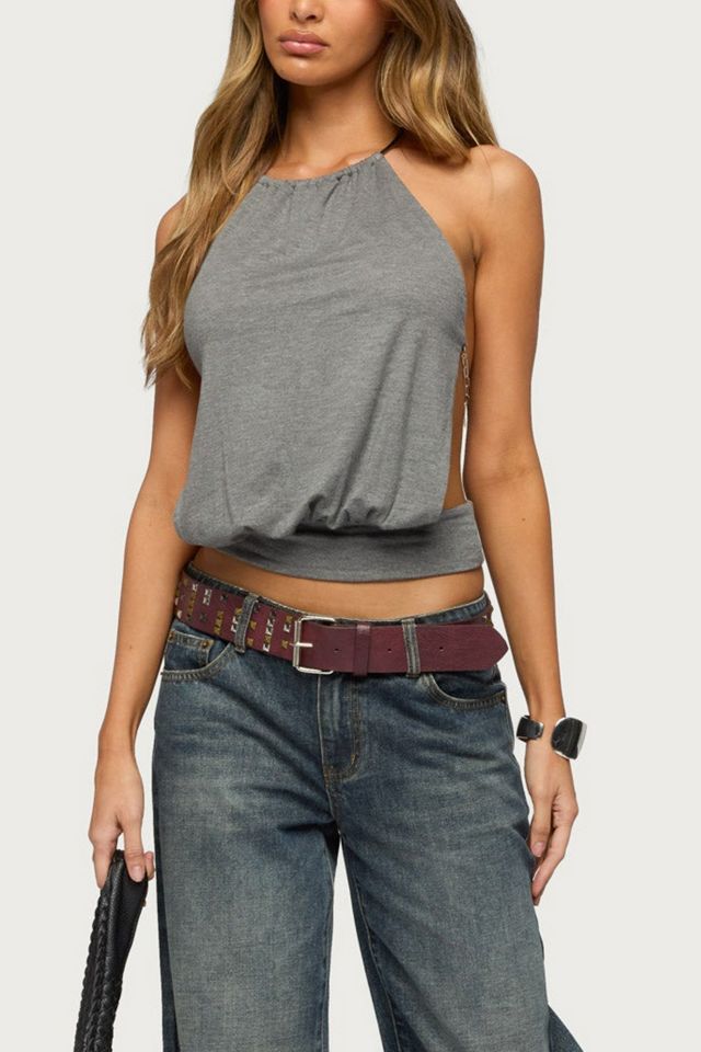 Edikted Damarey Chain Backless Halter Top #3