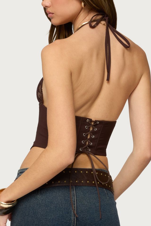 Edikted Ghita Lacey Halter Corset #4