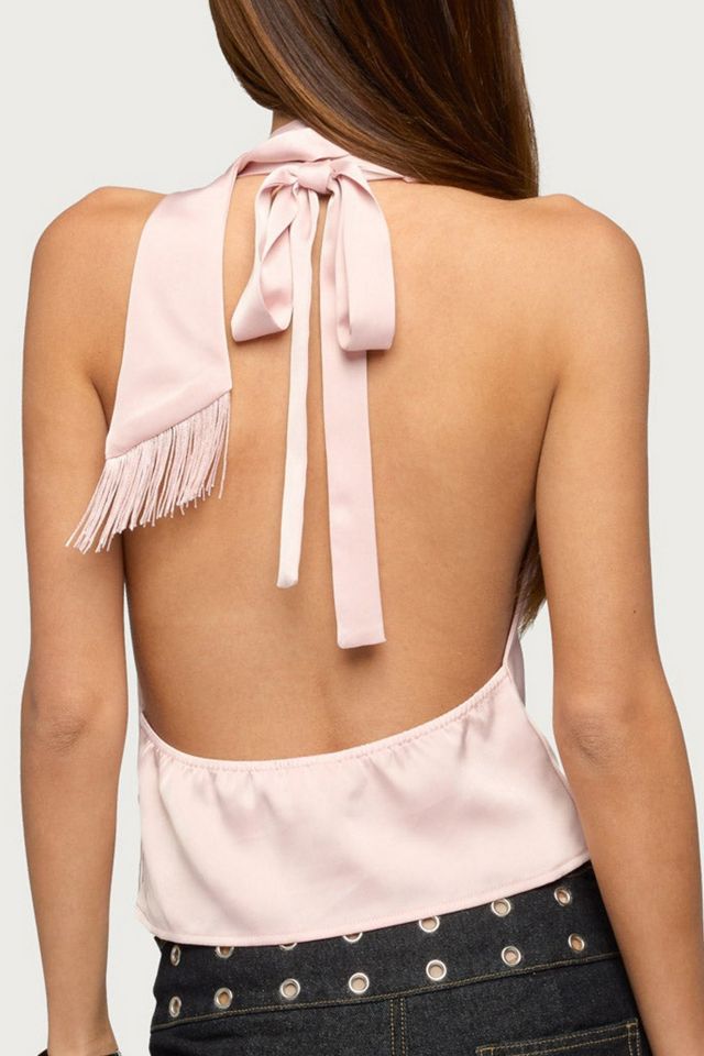Edikted Satin Effect Cowl Neck Scarf Top #4