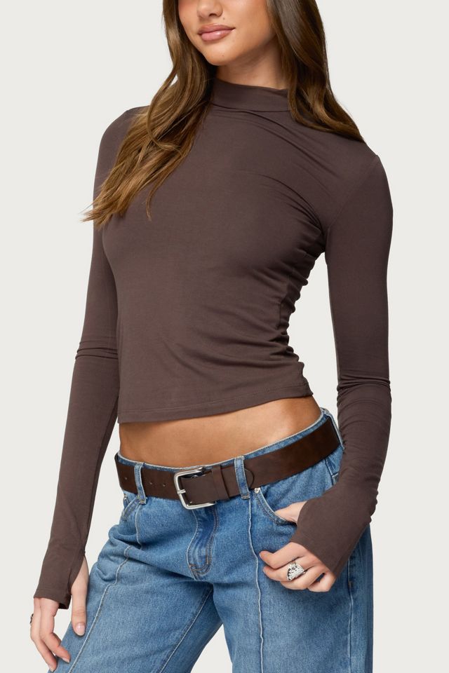 Edikted Binta Mock Neck Long Sleeve Top #2