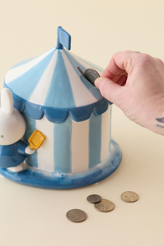 Miffy Striped Beach Tent Ceramic Figure Coin Bank #2