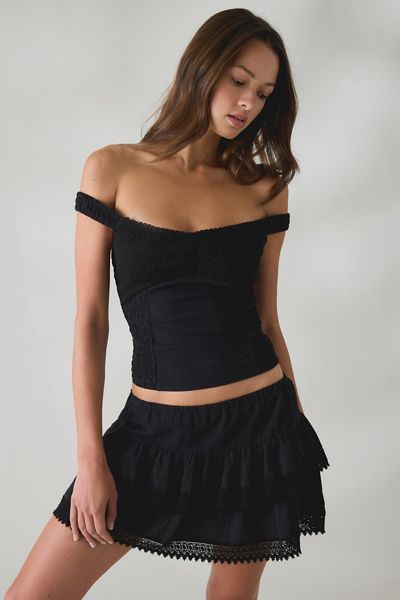 Kimchi Blue Getaway Crochet + Lace Skirt 2-Piece Set