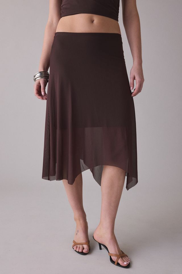 UO Never Miss Mesh Halter Neck Asymmetric Midi Skirt 2-Piece Set #3