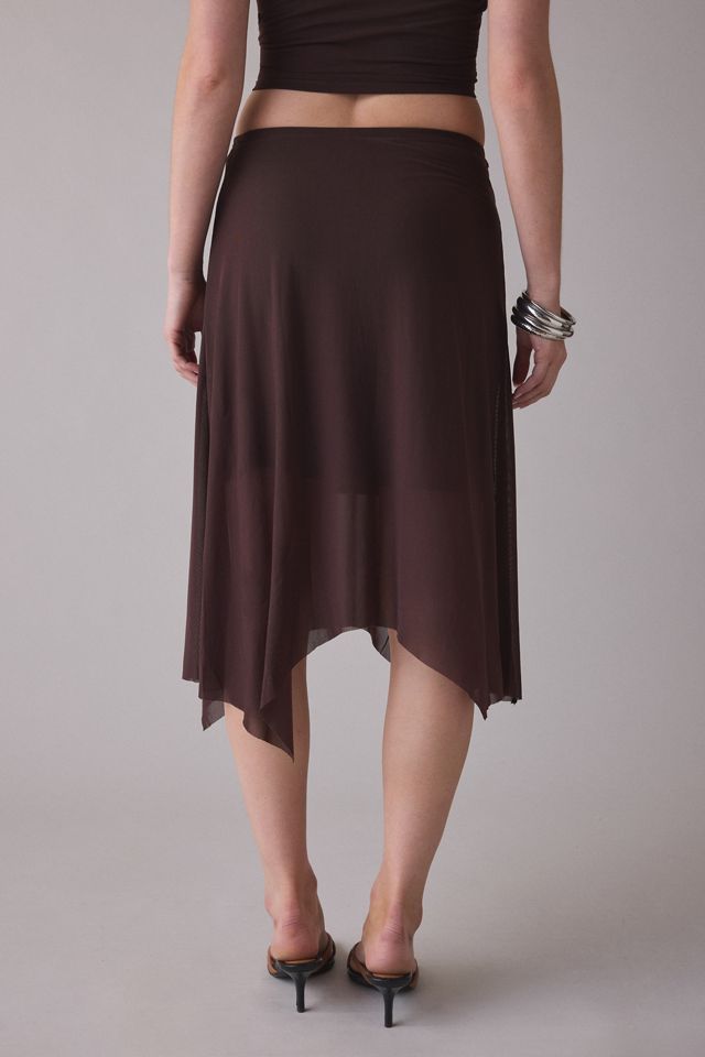 UO Never Miss Mesh Halter Neck Asymmetric Midi Skirt 2-Piece Set #6