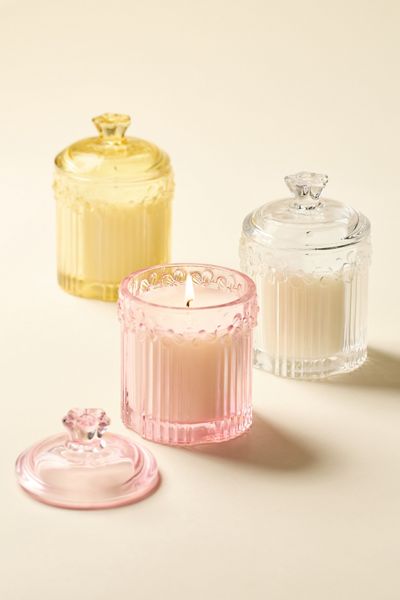 Glass Flower Jar 7 oz Scented Candle